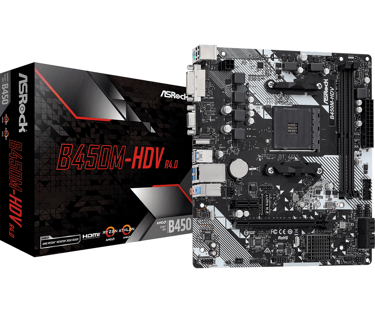 Asrock B450M-HDV R4.0 — vue 1